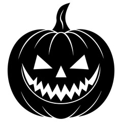 Jack o lantern spooky face black silhouette pumpkin