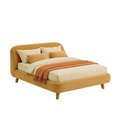 Elegantly designed modern bed with soft lighting showcasing refined contemporary bedroom furniture
