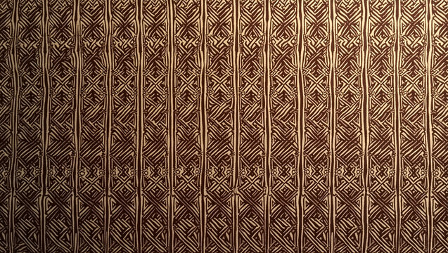 Fototapeta Elegant Art Deco wallpaper design with an intricate geometric pattern. Luxurious golden and bronze metallic finish for a vintage background.