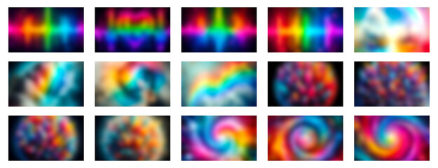 Abstract rainbow spectrum gradients and swirls with vibrant color blends and energetic visual effects