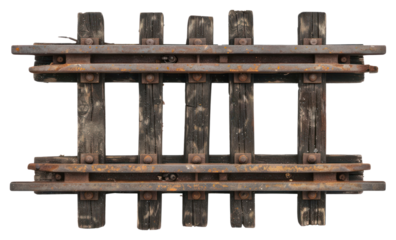 PNG Vintage wooden railway track