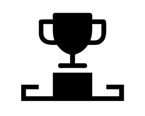 Trophy on a pedestal award winner silhouette