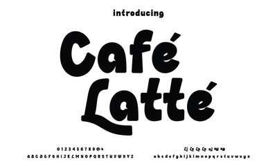 Cafe Latte is Abstract Fashion font alphabet. Minimal modern urban fonts for logo, brand etc. Typography typeface uppercase lowercase and number. vector illustration