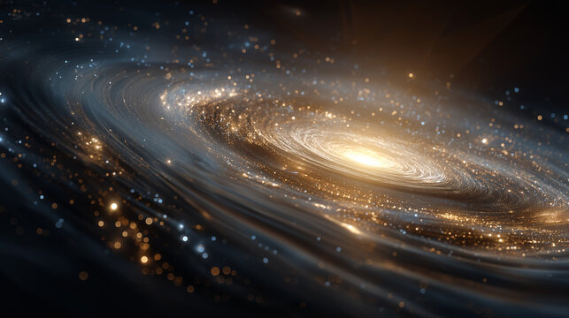 Cosmic Symphony: An ethereal spiral galaxy unveils a stunning display of celestial wonders, illuminated by the glow of countless stars and nebulae, capturing the vastness of the universe.