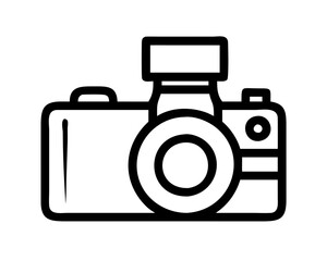 Simple line drawing of a camera silhouette