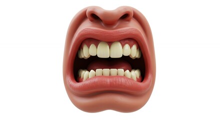 Naklejka premium Angry mouth expression illustration