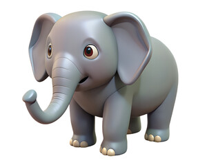 Obraz premium 3D elephant cartoon isolated on white background