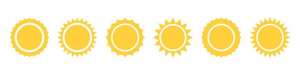 Sun icon symbol set simple design