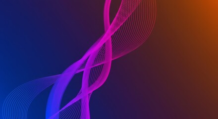 Abstract swirling light lines with blue, purple, and orange