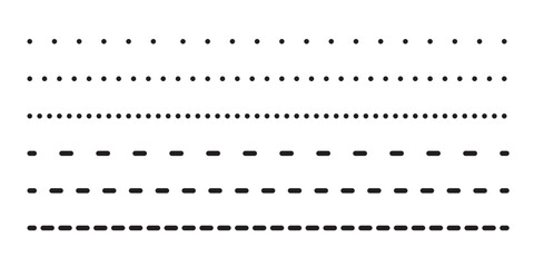 Obraz premium Types long dashed line set