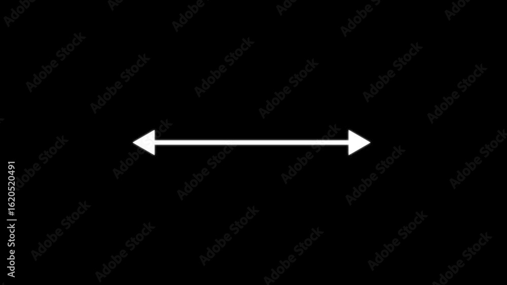 Poster double side arrow icon, distance concept double side arrow animation. glowing left and right side ar