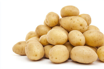 a pile of potatoes on a white surface
