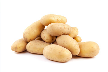 a pile of potatoes on a white surface