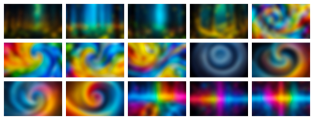 Vibrant abstract swirls and light streaks displaying a spectrum of psychedelic colors and dynamic motion