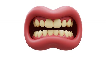 Open mouth with teeth illustration