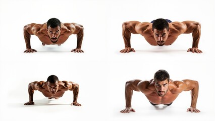 A man doing push ups background creative movement composition cartoonish expression elements style depth figure frame colorful gesture design illustration scene emotion layers backgrounds