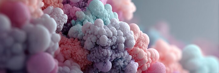 Pastel abstract fractal, soft colors, organic shapes