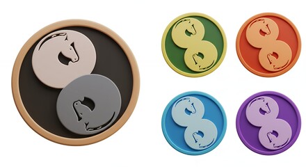 Yin yang dragon design decorative items