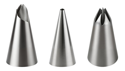 Professional Pastry Decorating Nozzles Set – Stainless Steel Piping Tips on Transparent Background for Baking Supplies, Cake Decoration, and Culinary Design