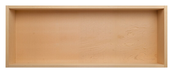 Empty Wooden Rectangular Tray with Raised Edges on Transparent Background for Food Presentation, Product Mockups, and Kitchen Decor Designs