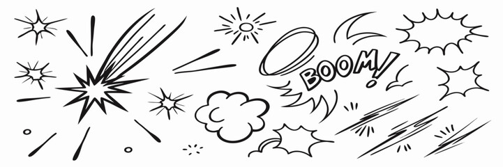 Hand-drawn Comic Book Explosion & Power Effects