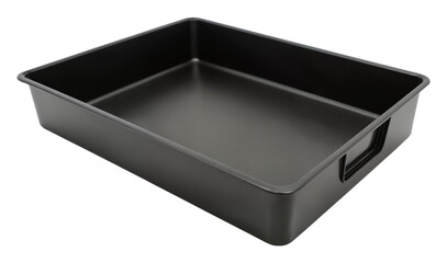 Black Non-Stick Baking Tray with Handles on Transparent Background for Kitchen Product Photography, Cookware Marketing, and E-commerce Listings