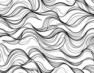 Fototapeta premium Abstract black and white wavy lines