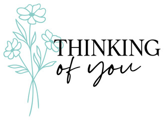 Thinking of You | Floral Sympathy Art | Vector Flower Illustration