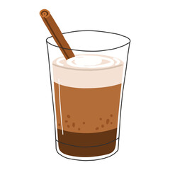 Hand drawn coffee art. Trendy style. Coffee drink cup. Isolated for white background