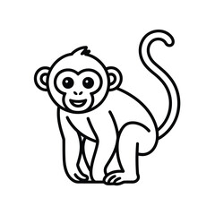 Fototapeta premium Cute monkey cartoon animal primate