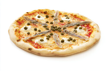 a pizza with an assortment of toppings on it