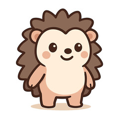 Hedgehog Cartoon Mascot Cute Porcupine Smiling Illustrations