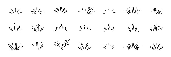 24 Hand-Drawn Burst & Sparkler Elements for Design