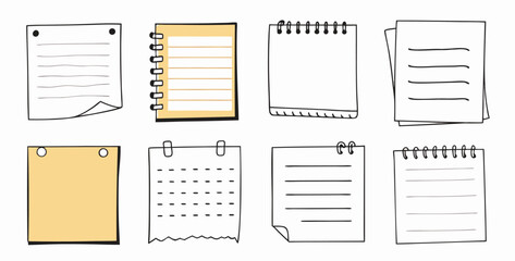Collection of Hand-Drawn Notepads and Papers