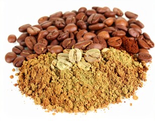 coffee beans on a white background