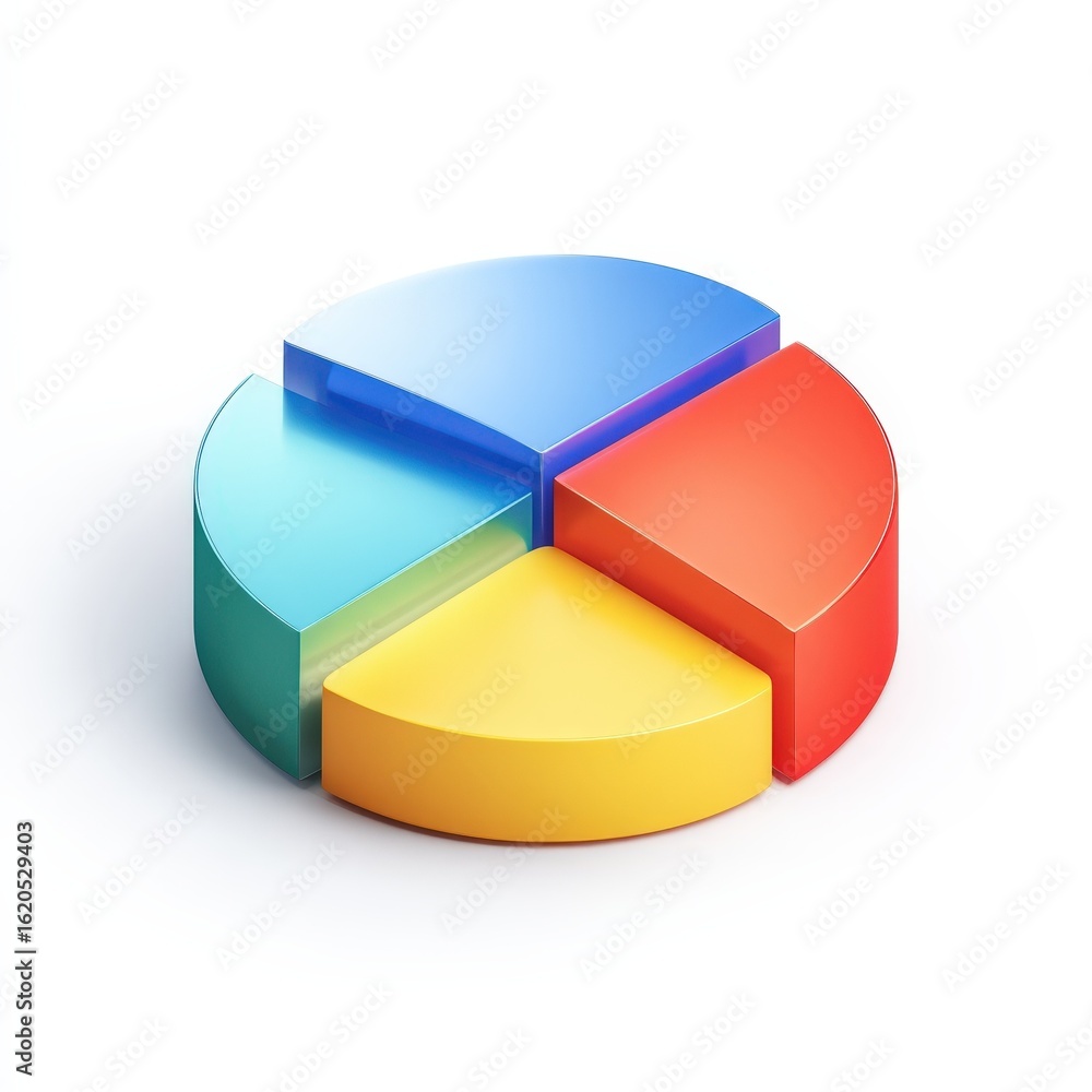 Aufkleber colorful 3d pie chart graphic for data visualization business presentation