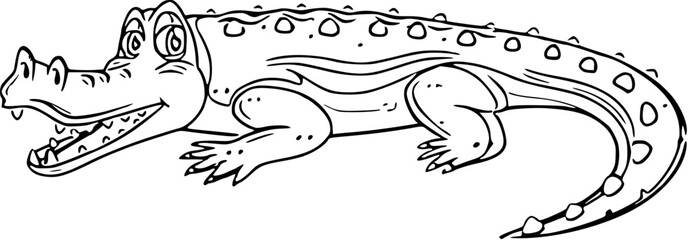 hand drawn vector illustration of a Crocodile