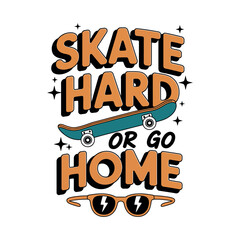 Fototapeta premium Skateboard and sunglasses with text 