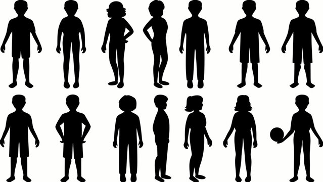 Diverse group of kids in silhouette playing standing socializing creating a sense of community and