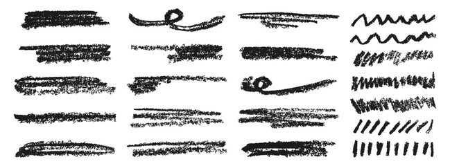 Chalk underlines, crayon scribble brush, line and shape. Crayon scribble line and stroke. Chalk pencil elements in grunge style	
