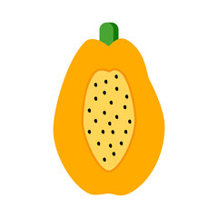 Papaya isolated on white background.