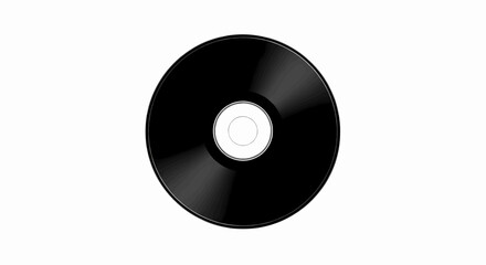 Black vinyl record LP disc vector illustration, a retro music and audio icon design.