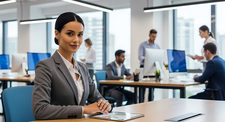 Professional business woman leader, company worker or sales, hr manager working in modern office