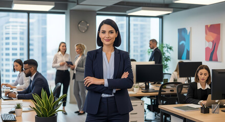 Professional business woman leader, company worker or sales, hr manager working in modern office