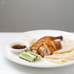 Sliced Roasted Duck with Pancakes and Sauce