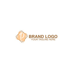 letter p logo design for brand or cosmetic with creative illustration