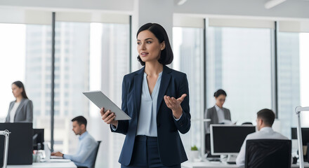 Professional business woman leader, company worker or sales, hr manager working in modern office