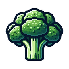 Cartoon Isolated Broccoli Head Detailed Illustration Healthy Diet Vegetable Food