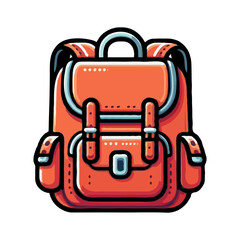 Colorful Line Art Detailed Backpack Rucksack Knapsack Travel Bag Illustration