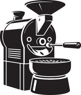 Vintage coffee roaster machine silhouette